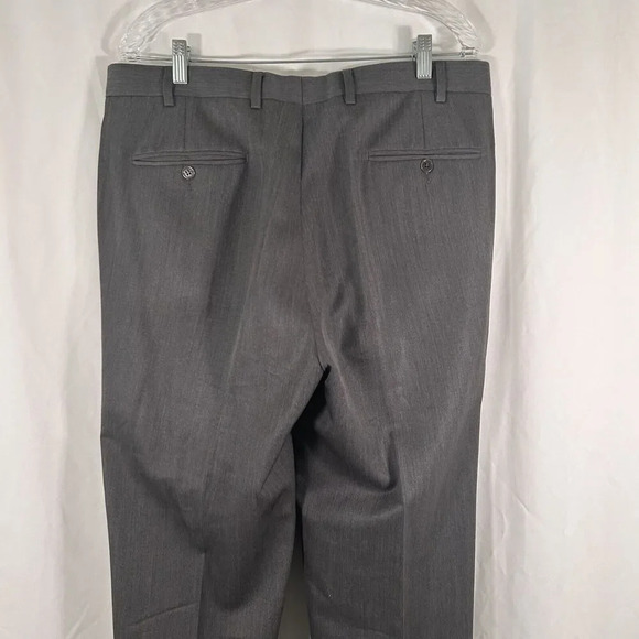 Brooks Brothers Dress Pants Men's 36x32 Grey 100% Wool Pleated Office Work - Picture 7 of 9